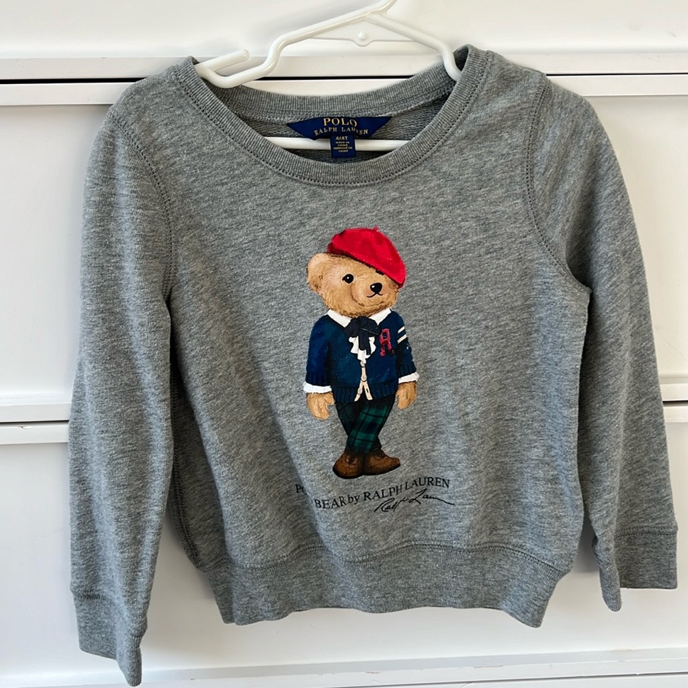 Polo by Ralph Lauren Gray Sweatshirt with Bear Design